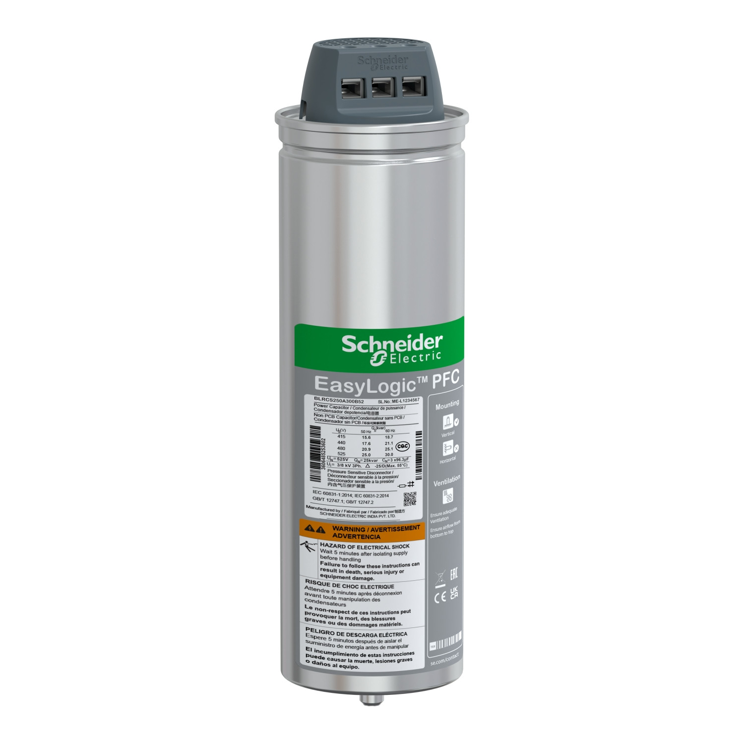 BLRCS250A300B40 Schneider EasyCan Capacitor 25/30 kvar 400 V